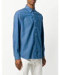 Мужская синяя джинсовая рубашка от Loewe