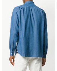 Мужская синяя джинсовая рубашка от Loewe
