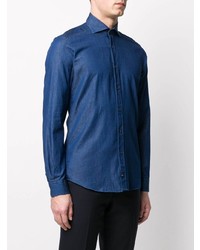 Мужская синяя джинсовая рубашка от Fay