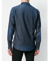 Мужская синяя джинсовая рубашка от Dondup