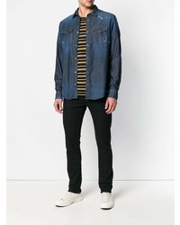 Мужская синяя джинсовая рубашка от Dondup