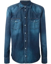 Мужская синяя джинсовая рубашка от Dolce & Gabbana
