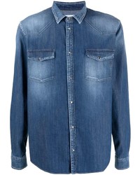 Мужская синяя джинсовая рубашка от Dondup