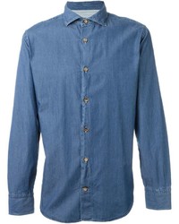 Мужская синяя джинсовая рубашка от Eleventy