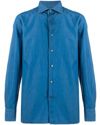 Мужская синяя джинсовая рубашка от Ermenegildo Zegna