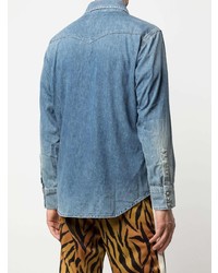Мужская синяя джинсовая рубашка от R13