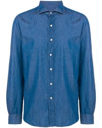 Мужская синяя джинсовая рубашка от Fay