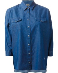 Мужская синяя джинсовая рубашка от Fay