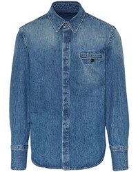 Мужская синяя джинсовая рубашка от Ferragamo