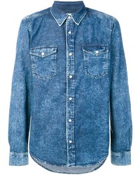 Мужская синяя джинсовая рубашка от Givenchy