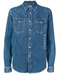 Мужская синяя джинсовая рубашка от Givenchy