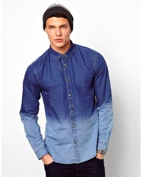 Мужская синяя джинсовая рубашка от Jack & Jones