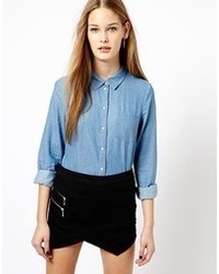 Женская синяя джинсовая рубашка от Jdy