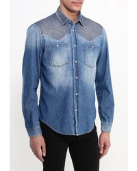 Мужская синяя джинсовая рубашка от Just Cavalli