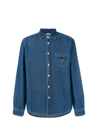 Мужская синяя джинсовая рубашка от Kenzo