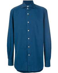 Мужская синяя джинсовая рубашка от Kiton