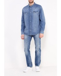 Мужская синяя джинсовая рубашка от Lee
