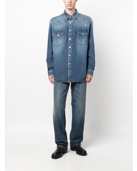 Мужская синяя джинсовая рубашка от Burberry