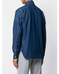 Мужская синяя джинсовая рубашка от Prada