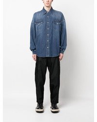 Мужская синяя джинсовая рубашка от Alexander McQueen