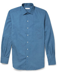 Мужская синяя джинсовая рубашка от Loro Piana