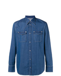 Мужская синяя джинсовая рубашка от Maison Margiela
