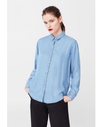 Женская синяя джинсовая рубашка от Mango