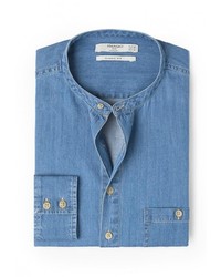 Мужская синяя джинсовая рубашка от Mango Man