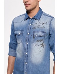 Мужская синяя джинсовая рубашка от Mavi