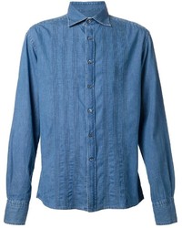 Мужская синяя джинсовая рубашка от Michael Bastian