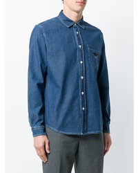 Мужская синяя джинсовая рубашка от Kenzo