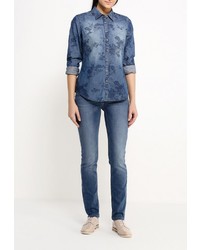 Женская синяя джинсовая рубашка от Mustang