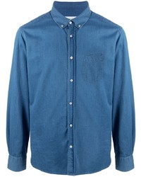 Мужская синяя джинсовая рубашка от Officine Generale