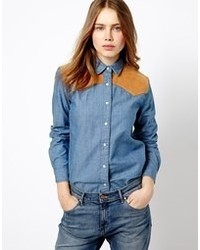 Женская синяя джинсовая рубашка от Penfield