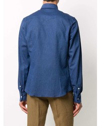 Мужская синяя джинсовая рубашка от Dell'oglio