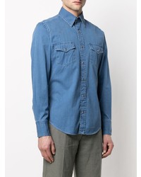Мужская синяя джинсовая рубашка от Tom Ford