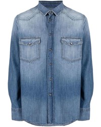 Мужская синяя джинсовая рубашка от PT TORINO