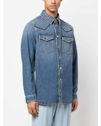 Мужская синяя джинсовая рубашка от Valentino