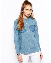Женская синяя джинсовая рубашка от RVCA