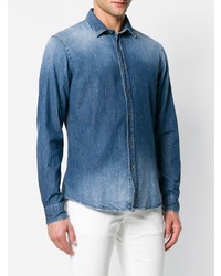 Мужская синяя джинсовая рубашка от Dondup