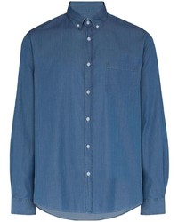 Мужская синяя джинсовая рубашка от Sunspel