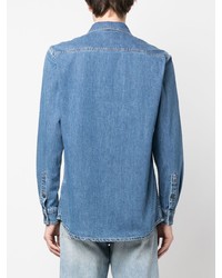 Мужская синяя джинсовая рубашка от Moschino
