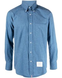 Мужская синяя джинсовая рубашка от Thom Browne
