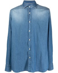 Мужская синяя джинсовая рубашка от Tintoria Mattei