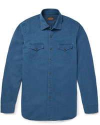 Мужская синяя джинсовая рубашка от Tod's