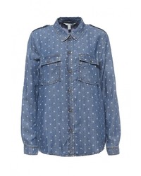 Женская синяя джинсовая рубашка от Tom Tailor Denim