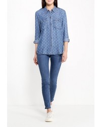 Женская синяя джинсовая рубашка от Tom Tailor Denim