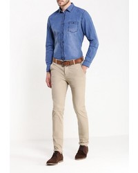 Мужская синяя джинсовая рубашка от Tony Backer