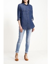 Женская синяя джинсовая рубашка от Top Secret