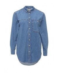 Женская синяя джинсовая рубашка